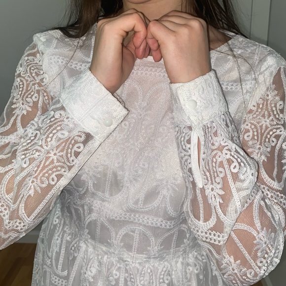 White Lace Midi Dress - Picture 6 of 6